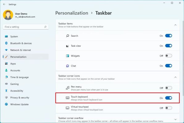 آموزش صفحه کلید لمسی در ویندوز 11 لپشاپ